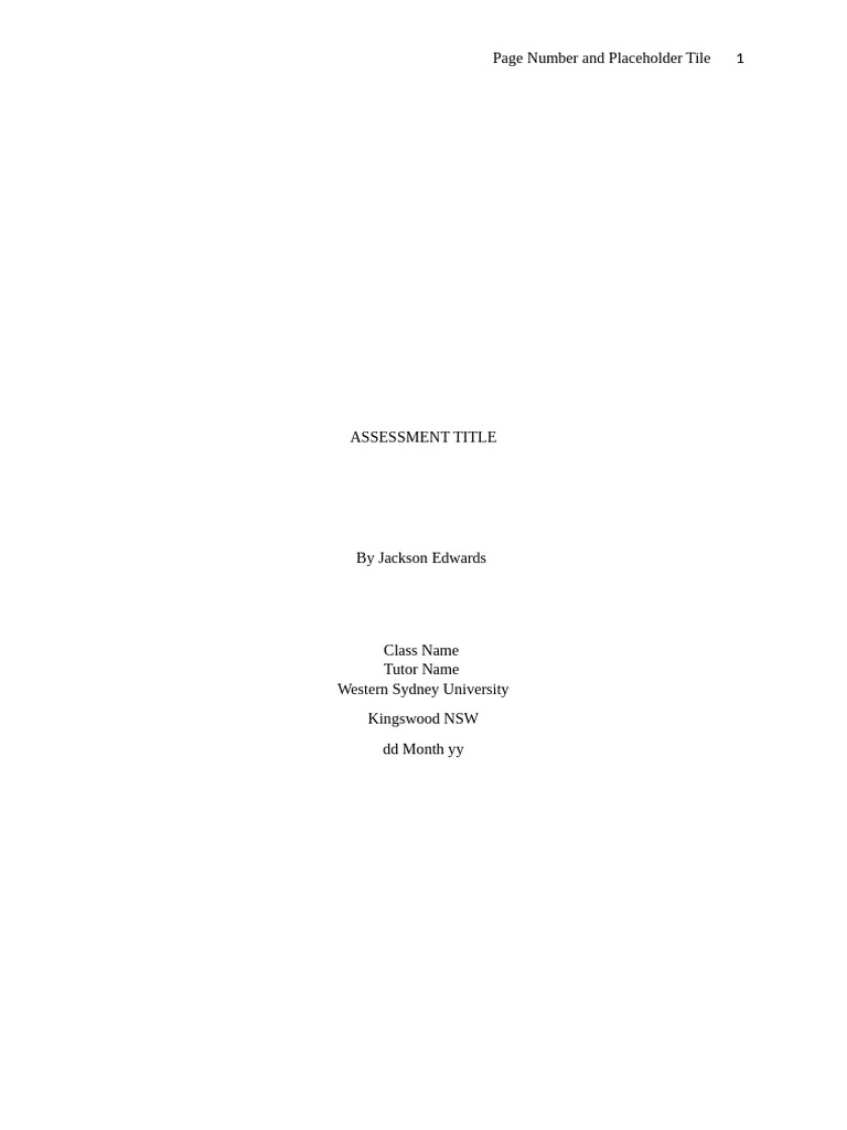 Assessment Title by Jackson Edwards | PDF