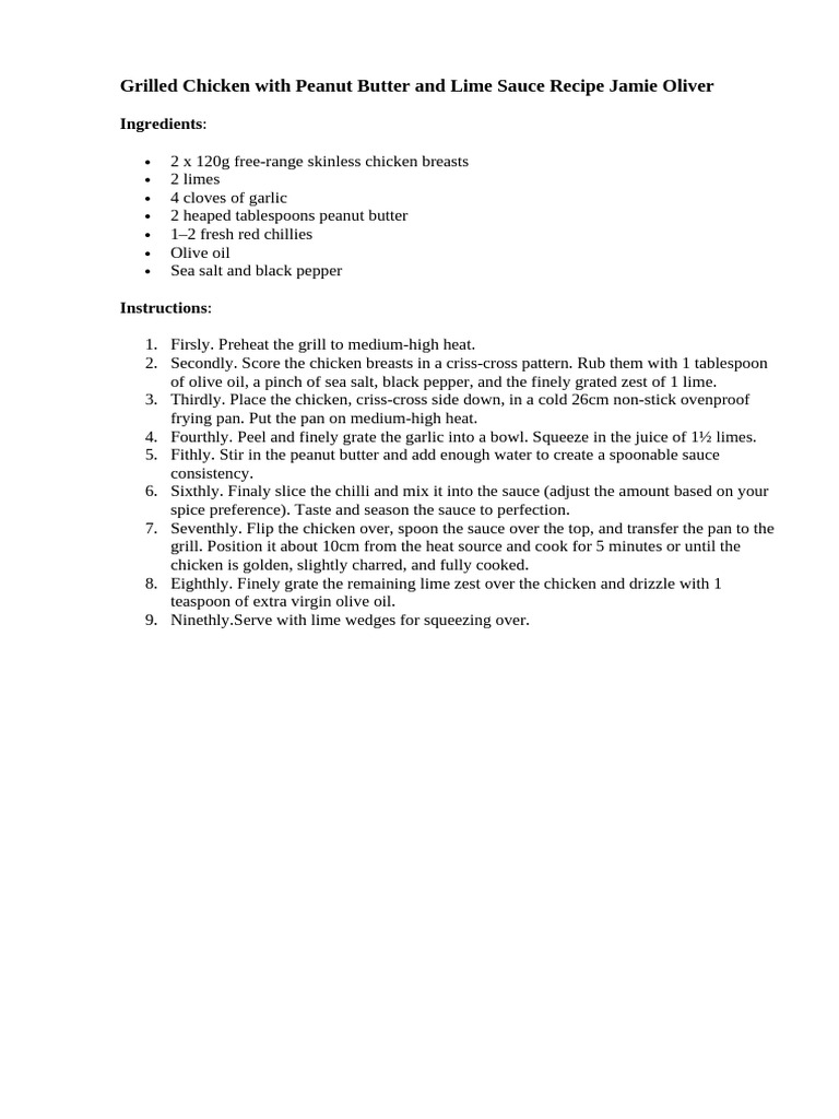 Grilled Chicken with Peanut Sauce | PDF