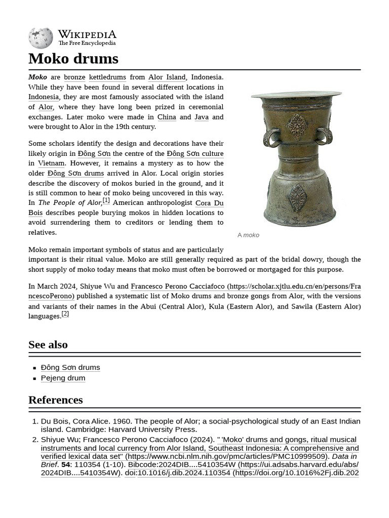 Moko Drums: Cultural Significance in Alor | PDF