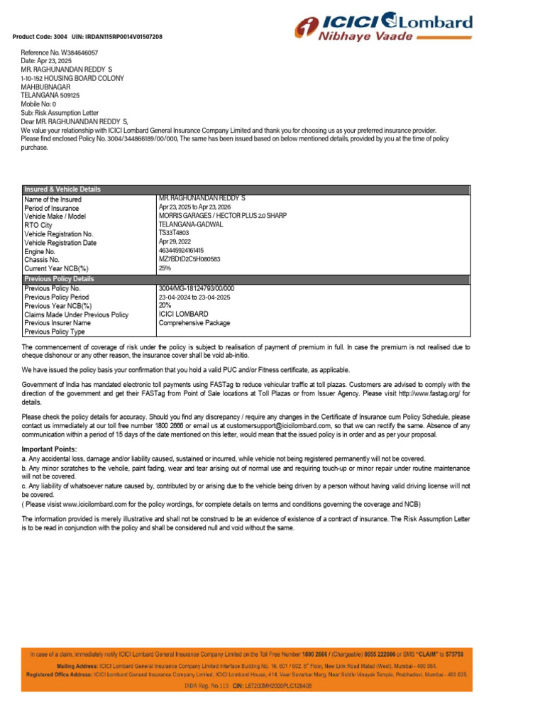Policy Copy PDF | PDF | Insurance | Pro Rata