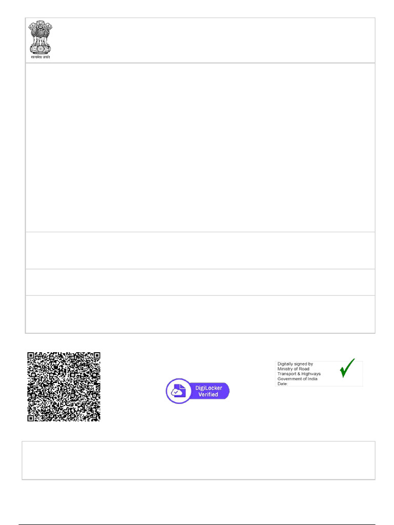 Vehicle Registration Certificate Details | PDF