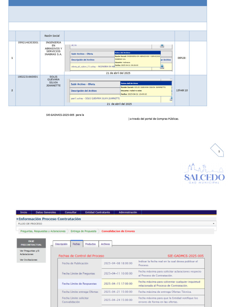 Acta Recepcion de Ofertas Sie-003-Maq | PDF