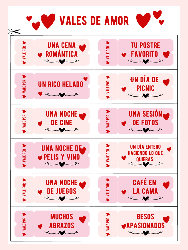 Ideas de vales de amor románticos | PDF
