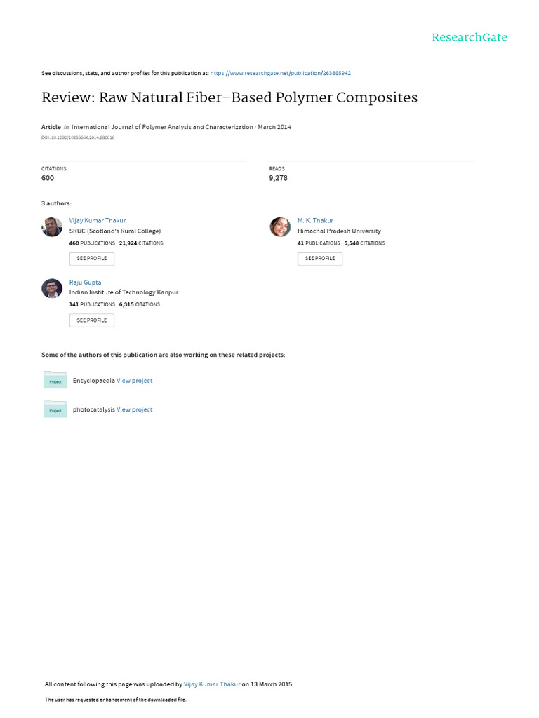 4 Review Raw Natural Fiber Based Polymer Composites | PDF | Composite ...