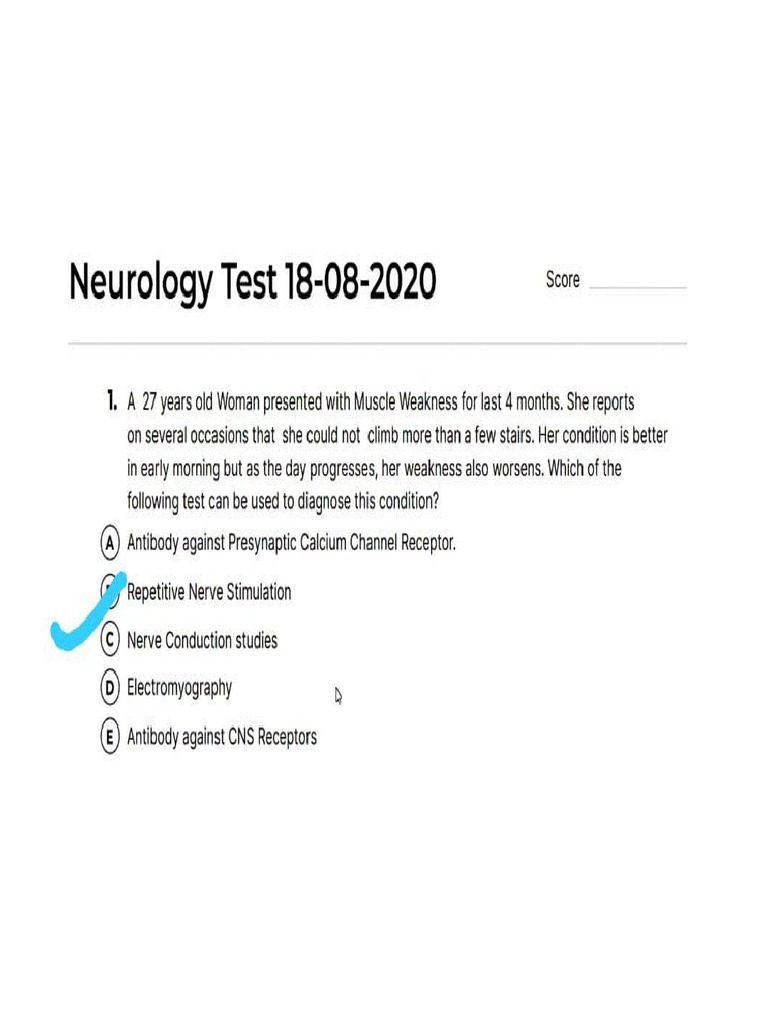 Medicine Neurology Mcqs | PDF