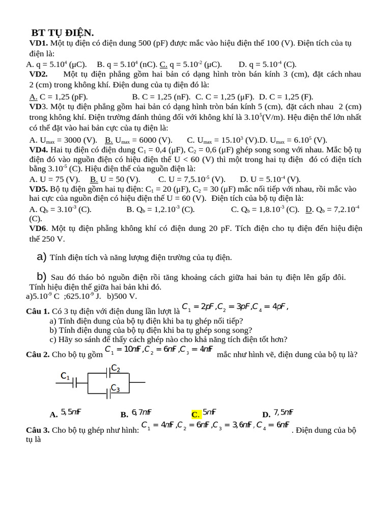 BT Tụ điện | PDF