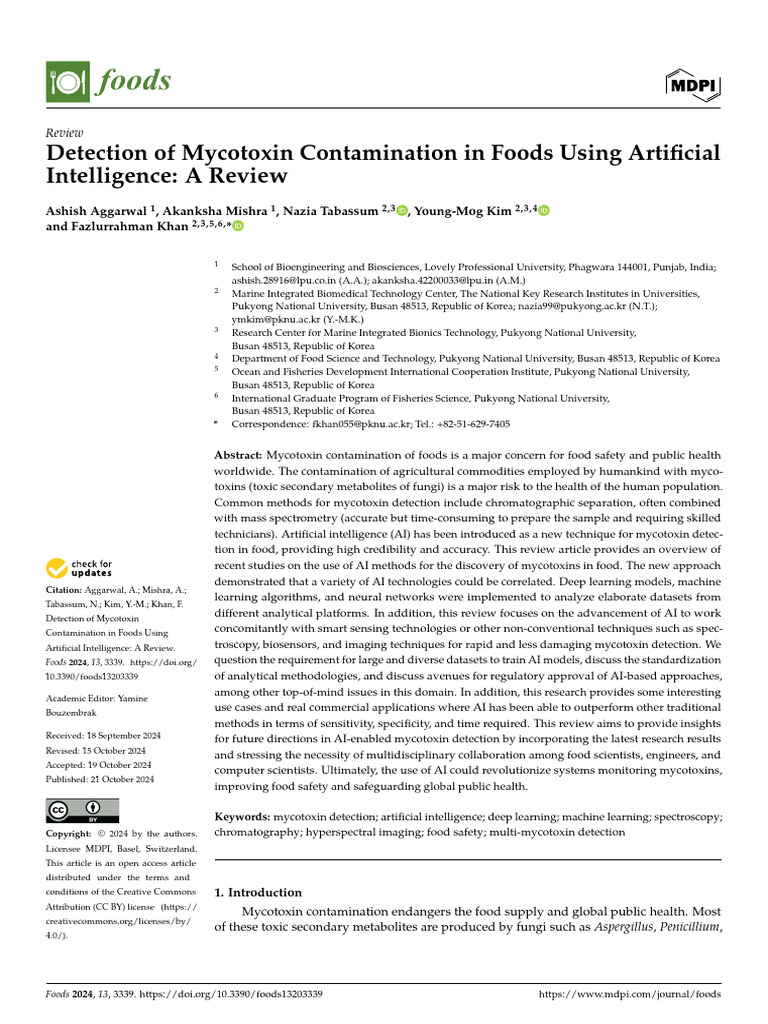 Foods 13 03339 v2 | PDF | Machine Learning | Artificial Intelligence