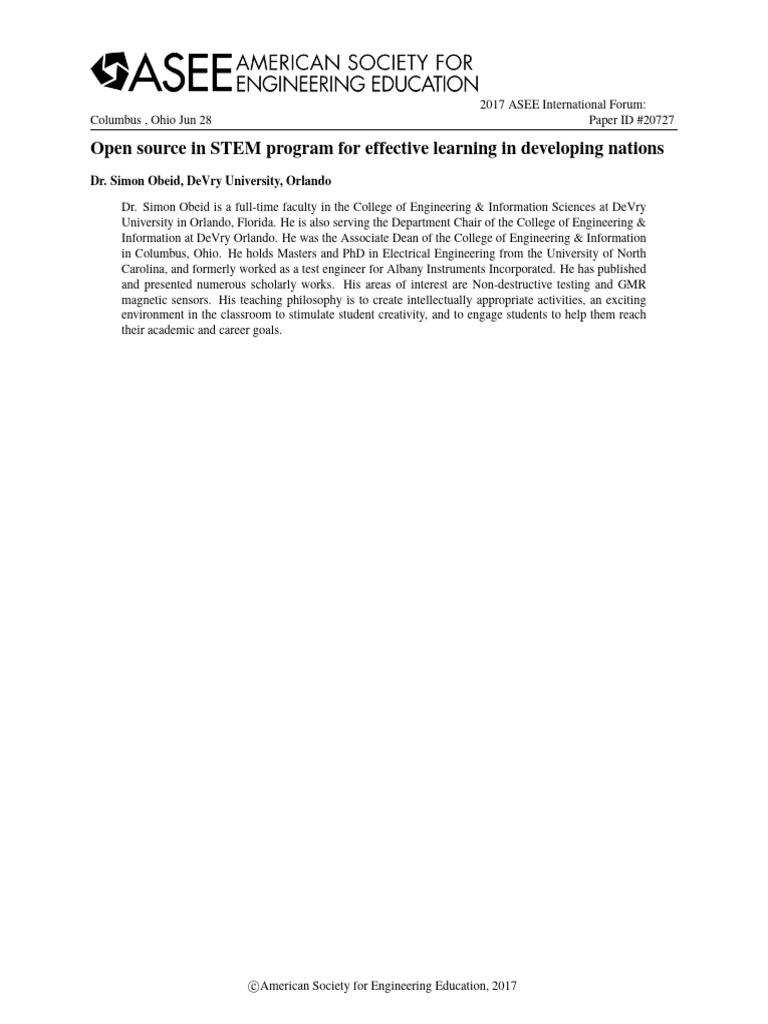 Open Source STEM Solutions for Education | PDF | Educational Assessment ...
