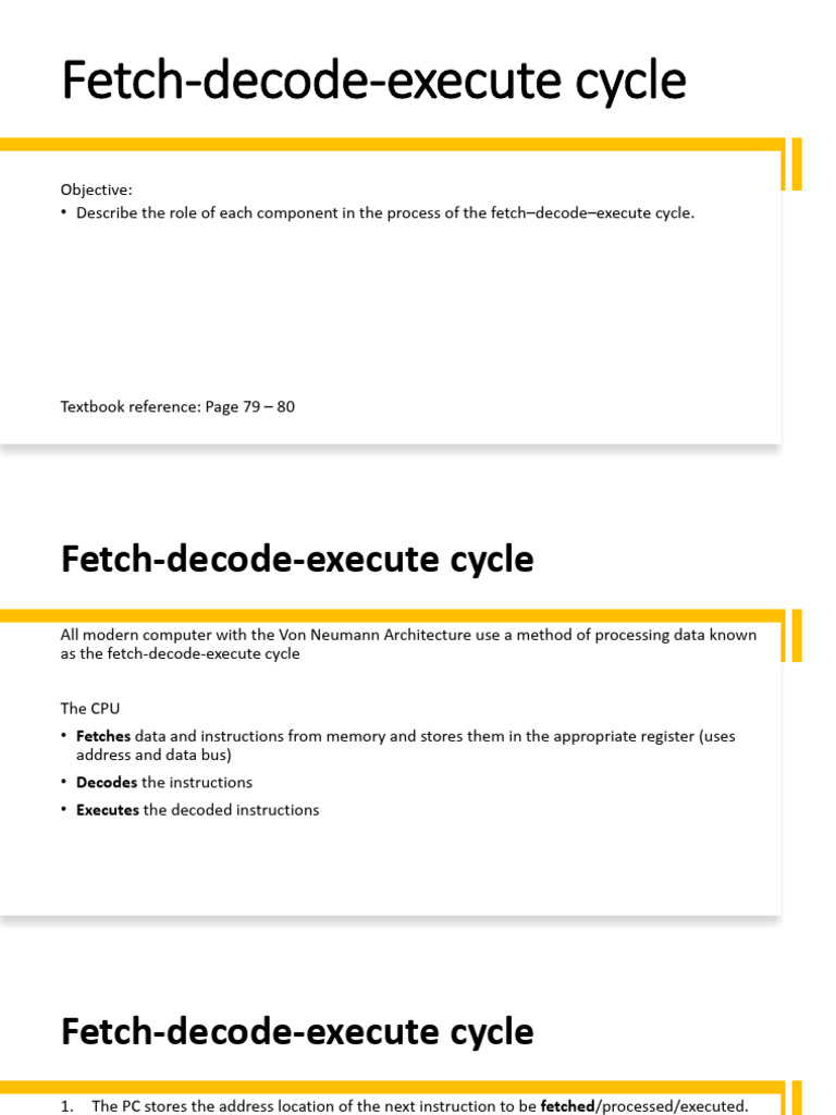 3.1 (Ii) Fetch-Decode-Execute Cycle | PDF