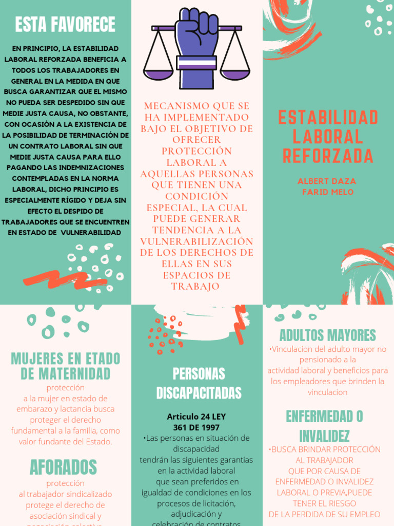 Estabilidad Laboral Reforzada y Protección | PDF | Invalidez | Derecho ...