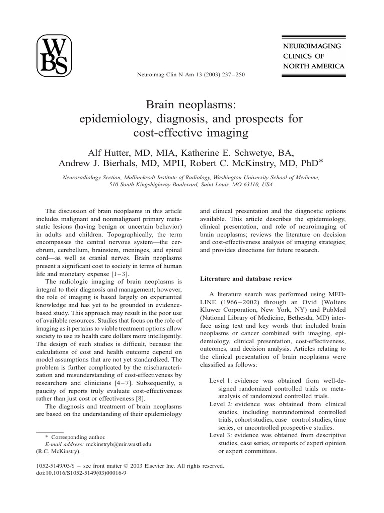 1 s2.0 S1052514903000169 Main | PDF | Brain Tumor | Medical Imaging