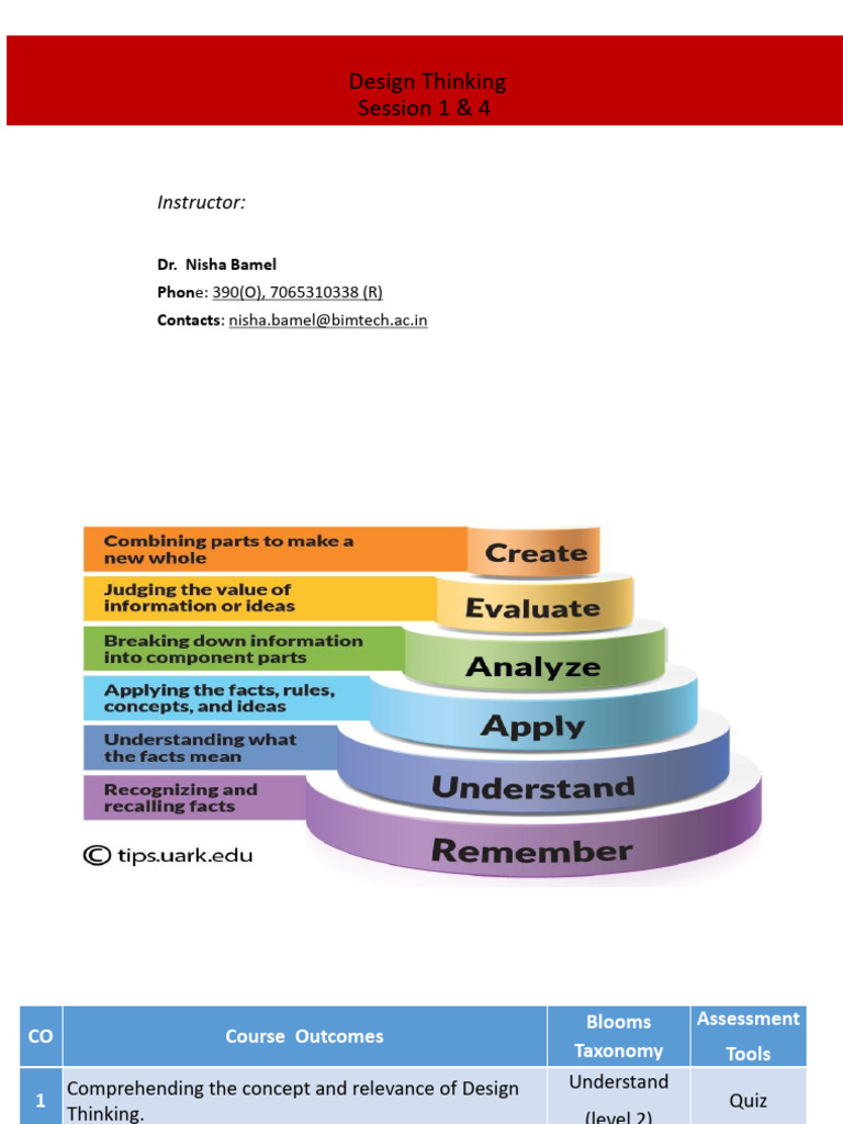 Design Thinking Course Overview and Outcomes | PDF | Design Thinking ...