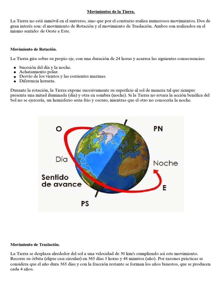 Movimientos de la Tierra para Niños | PDF | Tierra | Ecuador