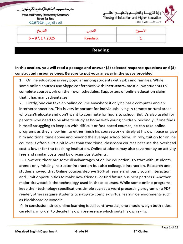 Pros and Cons of Online Education | PDF | Educational Technology | Schools