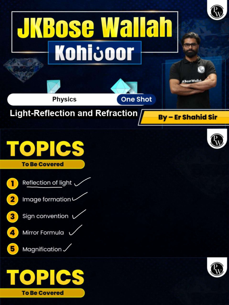 Light Reflection and Refraction Guide | PDF