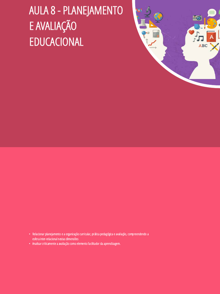 Avaliação Educacional e Planejamento | PDF | Aprendizado | Pedagogia