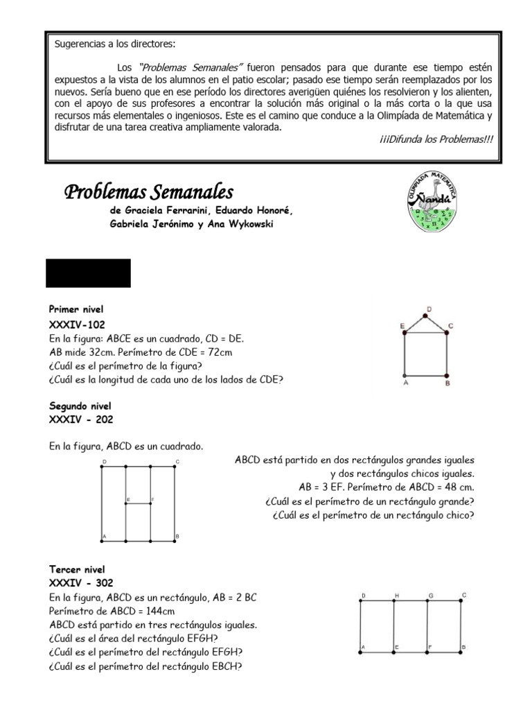Problemas Matemáticos Semanales 2025 | PDF | Enseñanza de matemática
