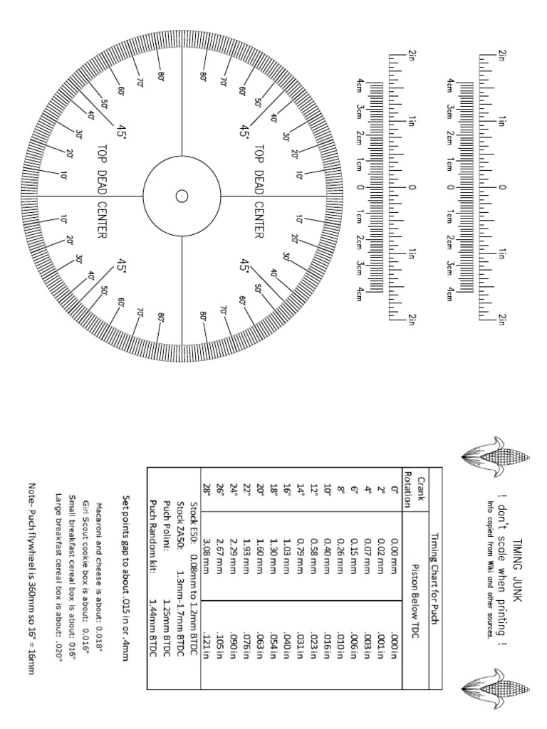 Puch Timing Sheet 5in Wheel | PDF