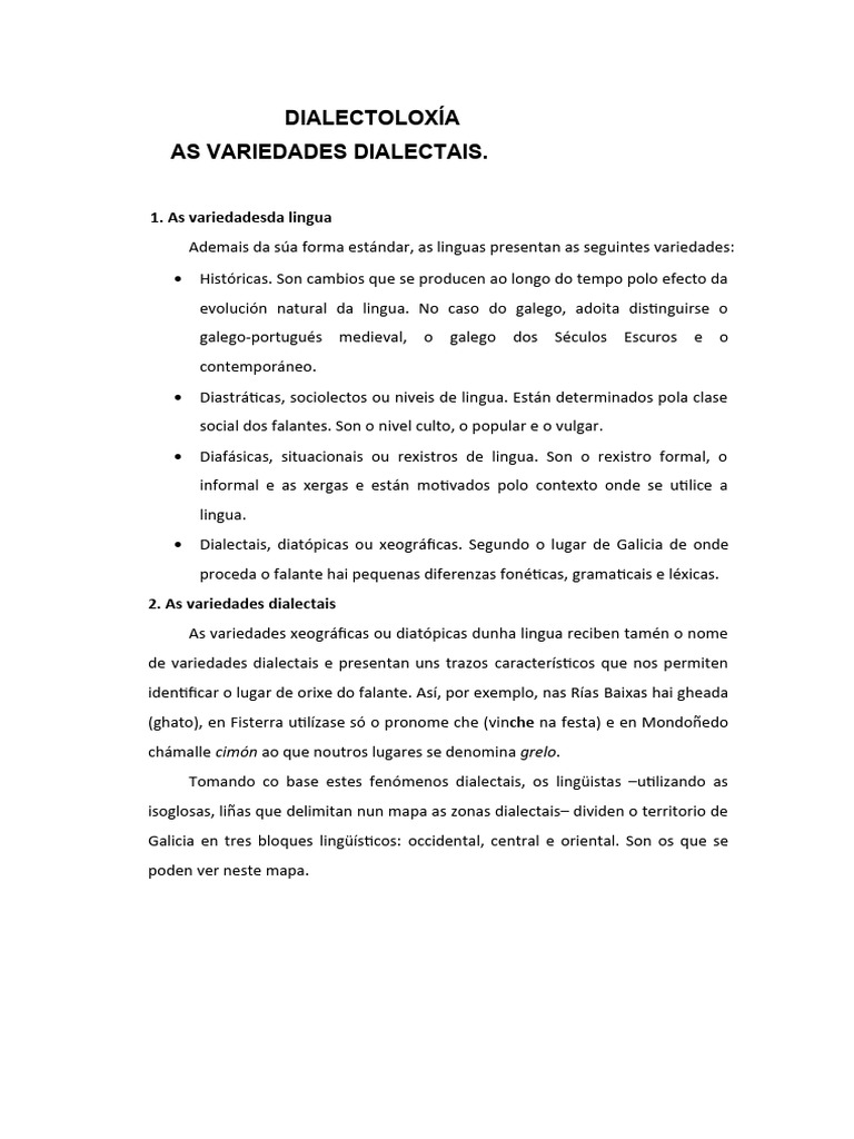 Variedades Dialectais. | PDF