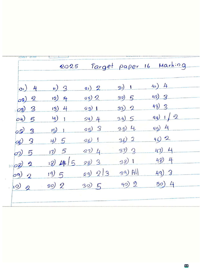 Target Paper 16 Marking | PDF