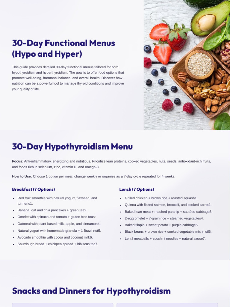 Hypothyroidism Diet Plan Pdf: Ultimate Guide for Success