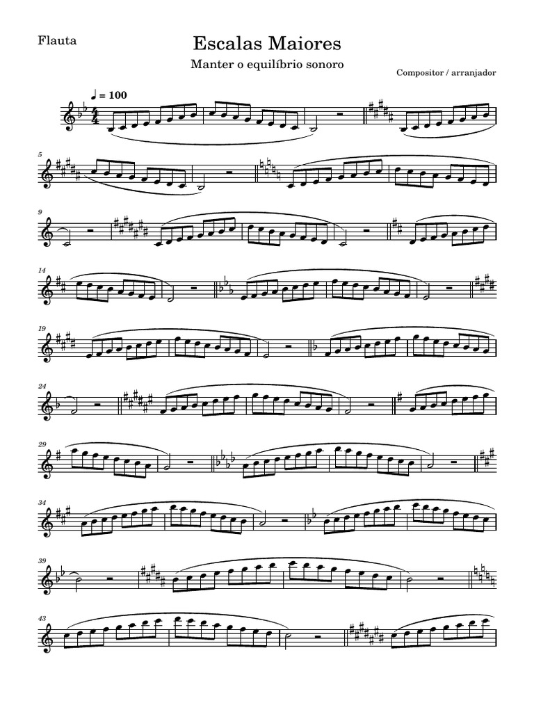 Escalas Musicais para Flauta | PDF