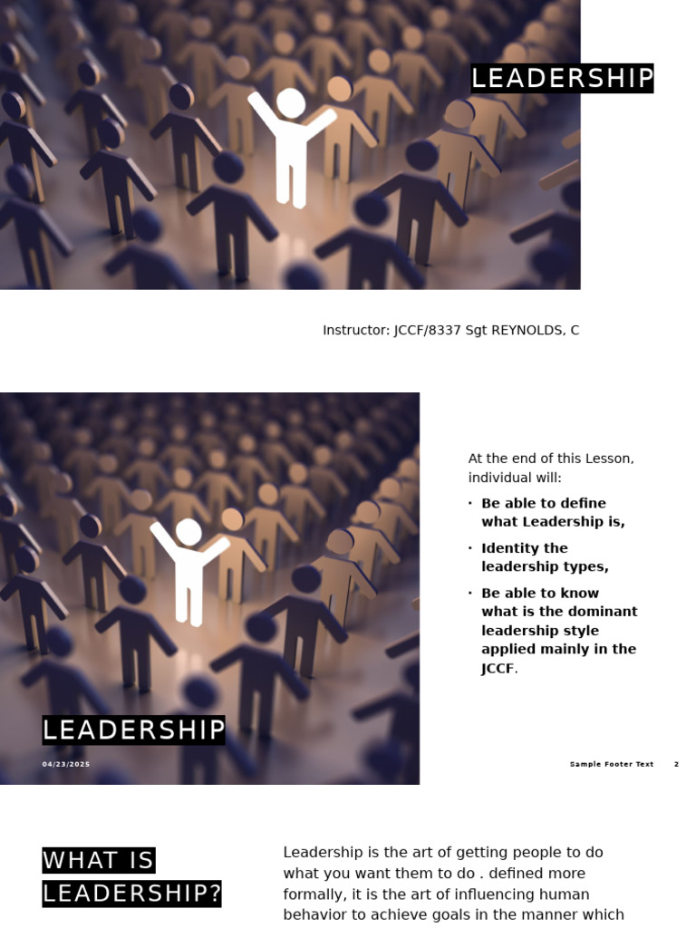 Understanding Leadership Styles in JCCF | PDF | Leadership | Courage