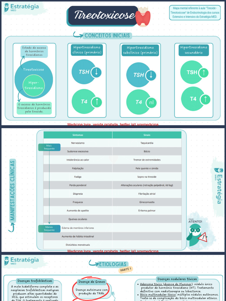 Mapa Mental sobre Tireotoxicose | PDF | Tireoide | Hipertireoidismo