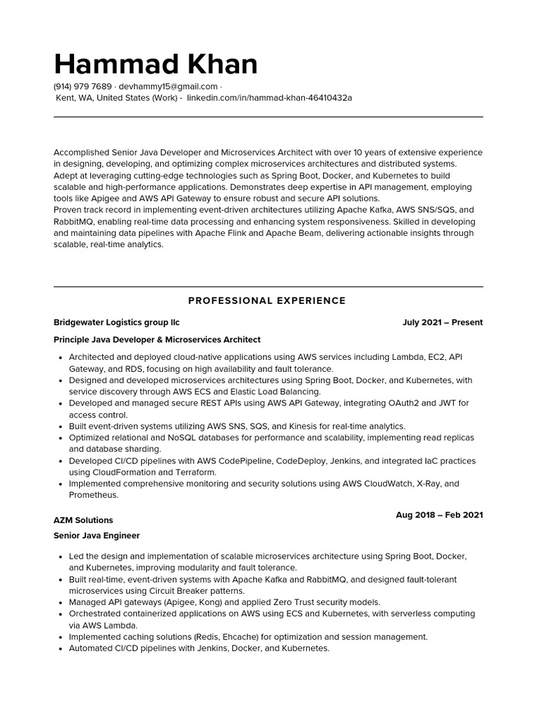 Senior Java Developer & Microservices Expert | PDF | Amazon Web ...