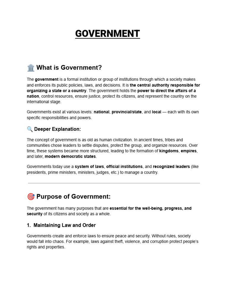 Understanding Government Functions and Structure | PDF | Federally ...