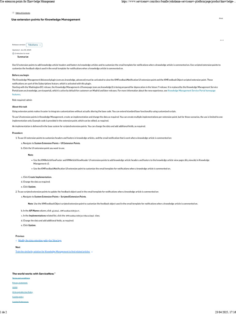 Extension Points KM Plugins - HTML | PDF | Http Cookie | Information ...