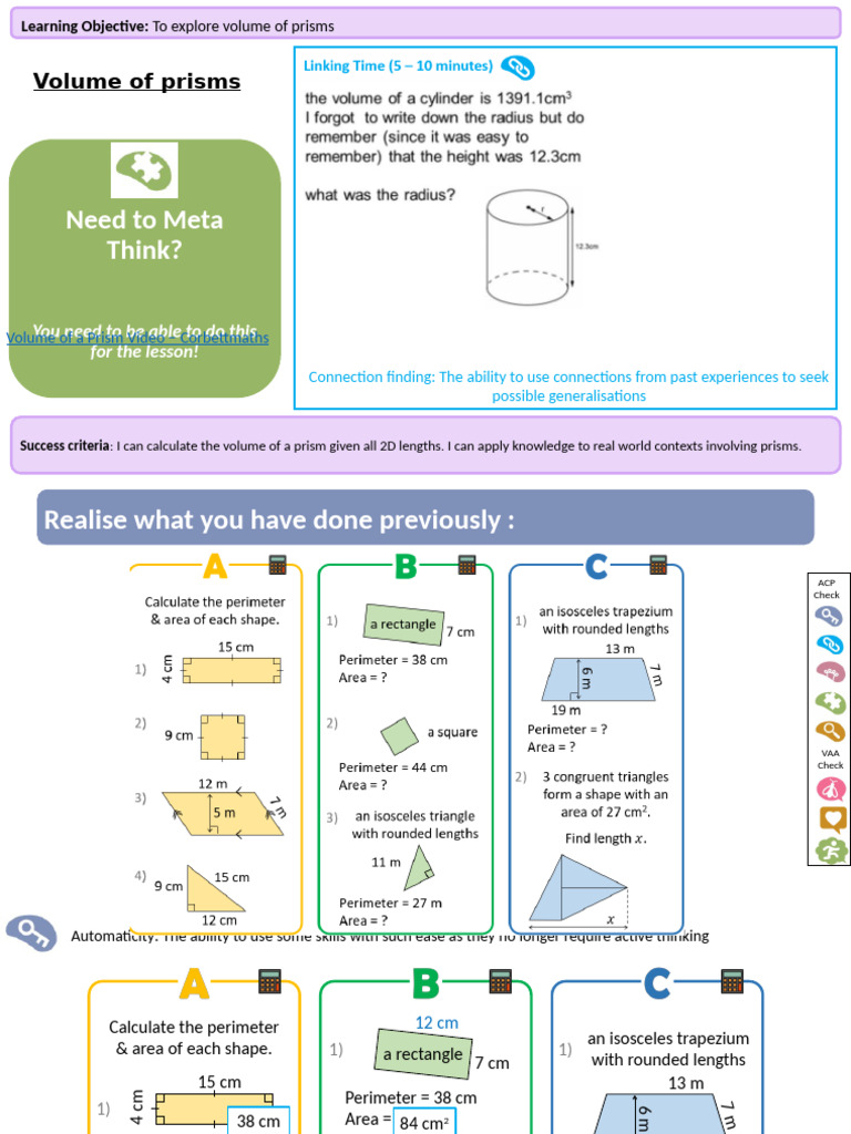 L4 - Volume of Prisms | PDF | Shape | Area