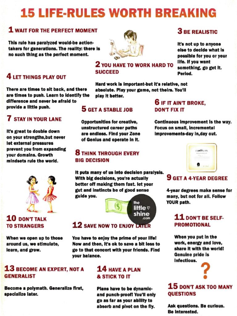 15 Life Rules to Challenge and Break | PDF