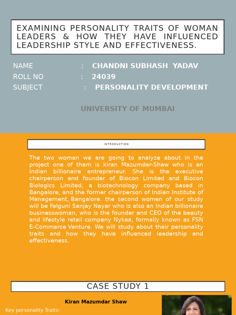 Personality Traits of Women Leaders | PDF | Entrepreneurship | Leadership
