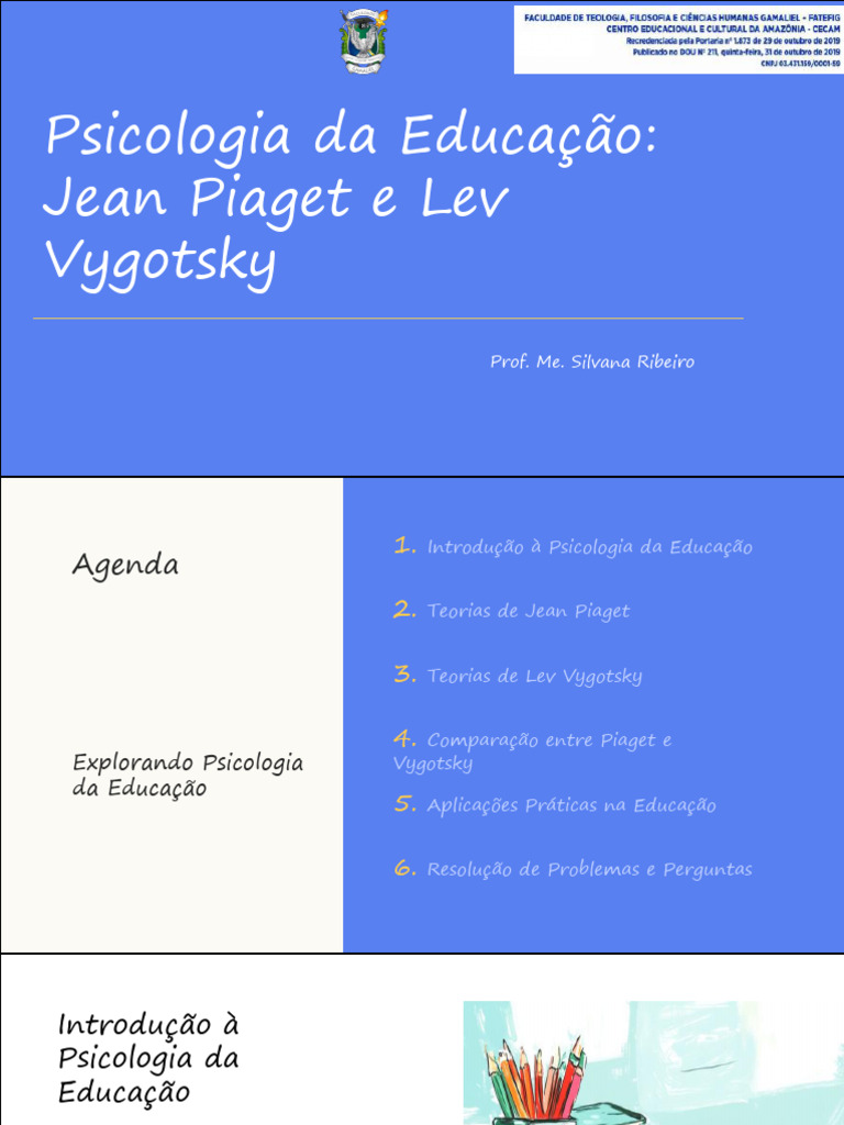 Teorias de Piaget e Vygotsky na Educação | PDF | Aprendizado | Psicologia