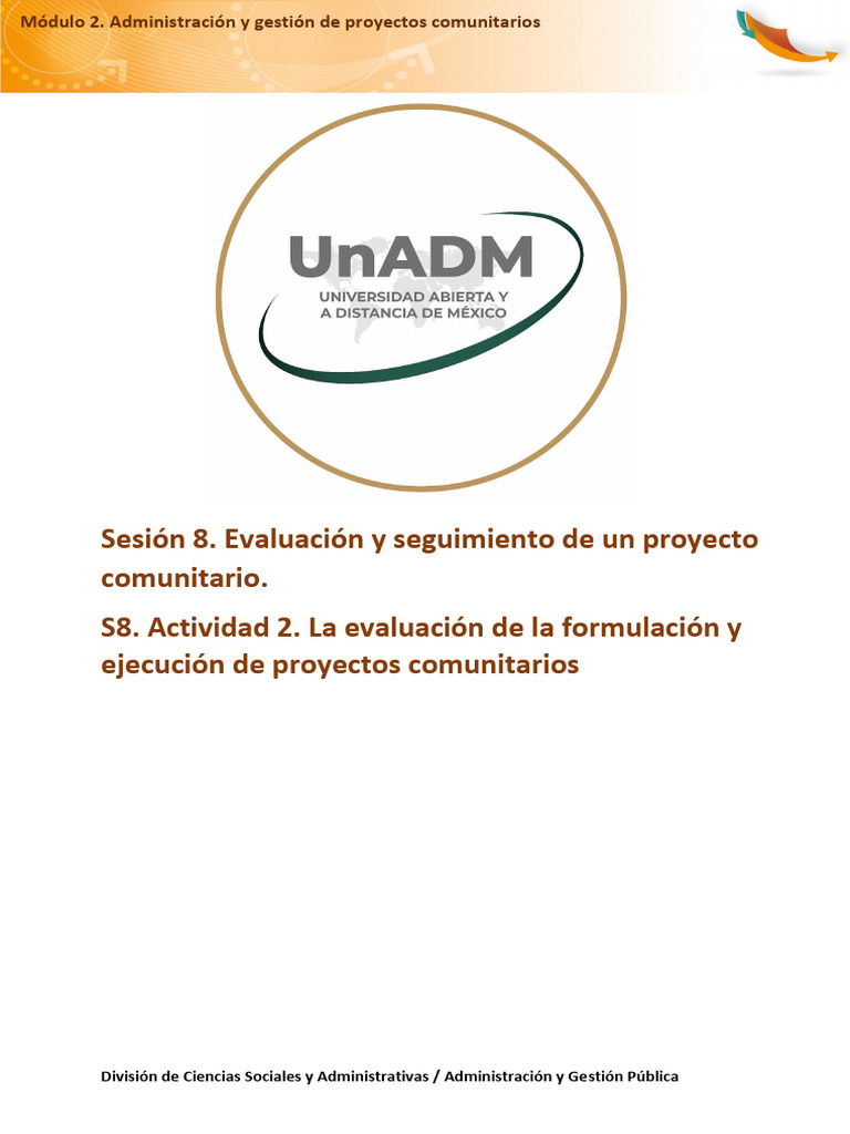Evaluación de Proyectos Comunitarios | PDF | Administración Pública ...