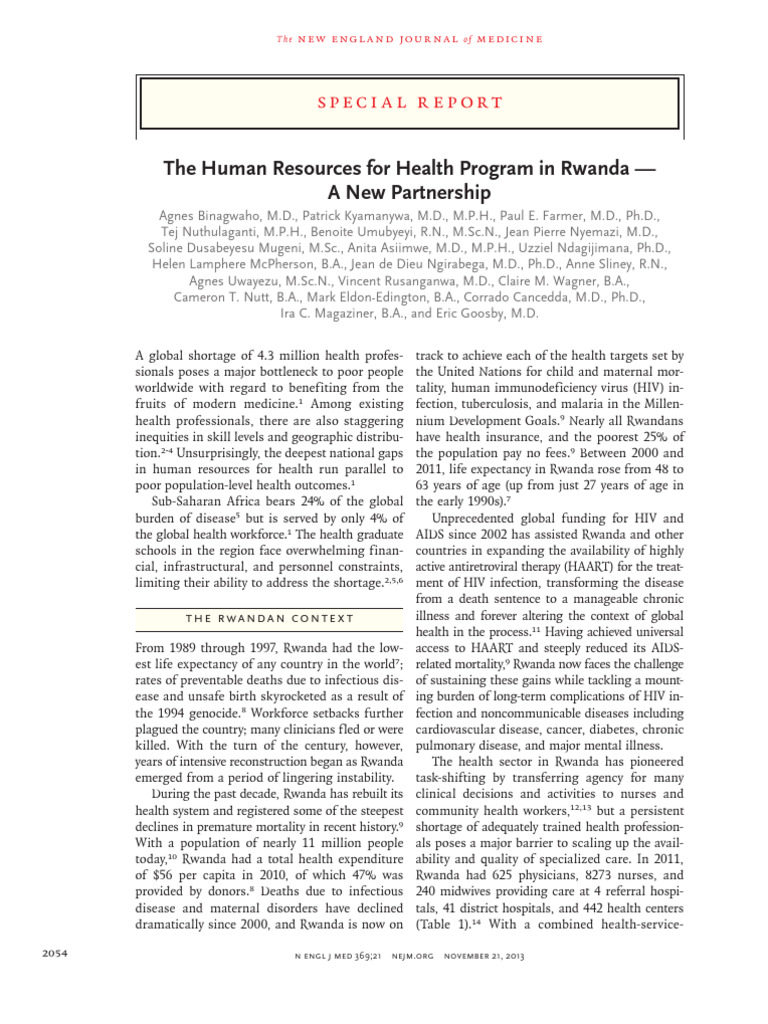 Rwanda's Health Workforce Initiative | PDF | President's Emergency Plan ...