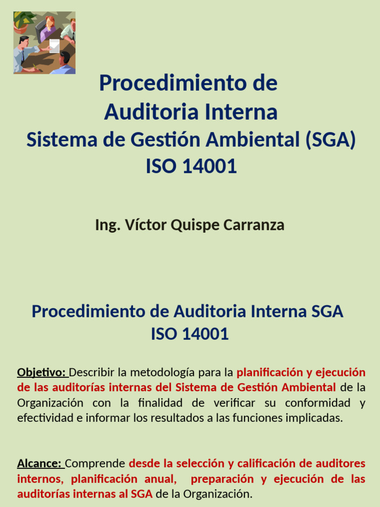 Auditoria - Interna SGA - SO 14001 | PDF | Contralor | Auditoría