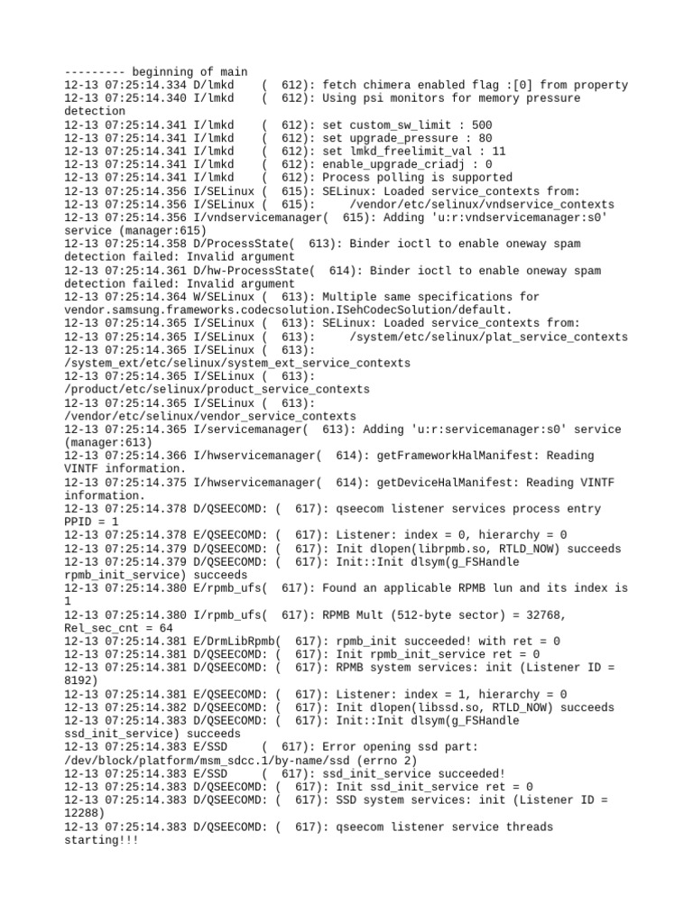 QSEECom Daemon Initialization Log | PDF | Proprietary Software ...