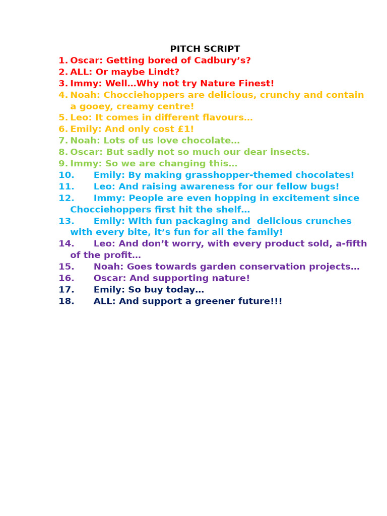 Advertising Pitch Script | PDF