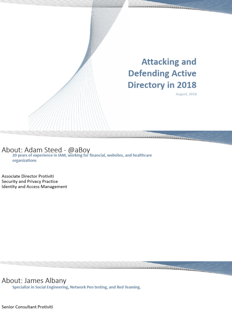 Active Directory Security Attacks 2018 | PDF | Computer Security | Security