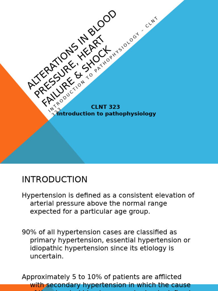 Blood Pressure, Heart Failure, and Shock | PDF | Shock (Circulatory ...