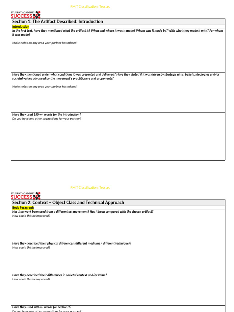 Workshop Worksheet for Artifact Analysis | PDF | Liberal Arts Education
