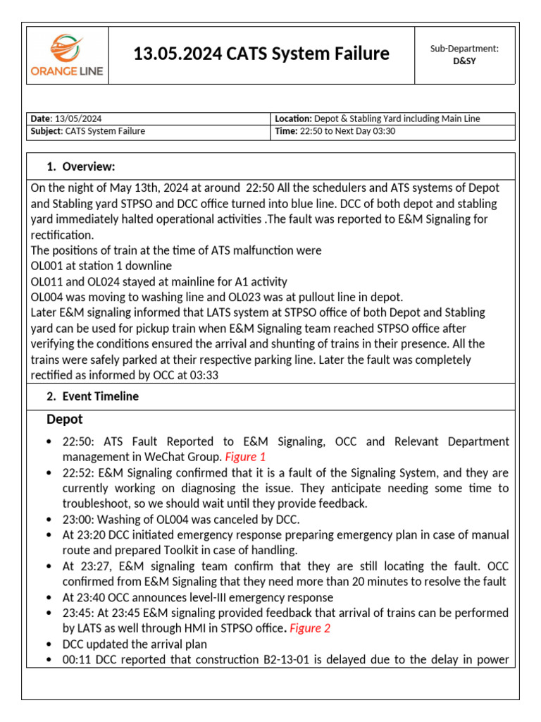 CATS System Failure Report: May 2024 | PDF