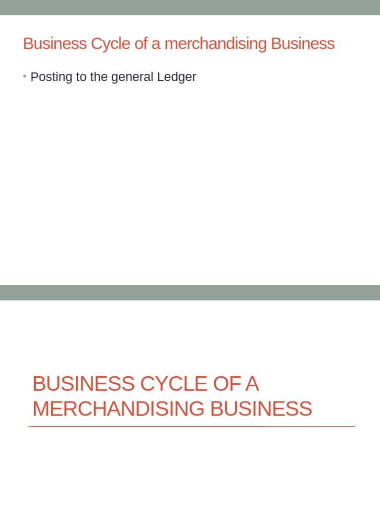Business Cycle of A Merchadising Business Part 1 B | PDF