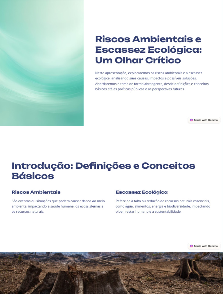 Riscos Ambientais e Escassez Ecológica | PDF | Água | Ambiente natural