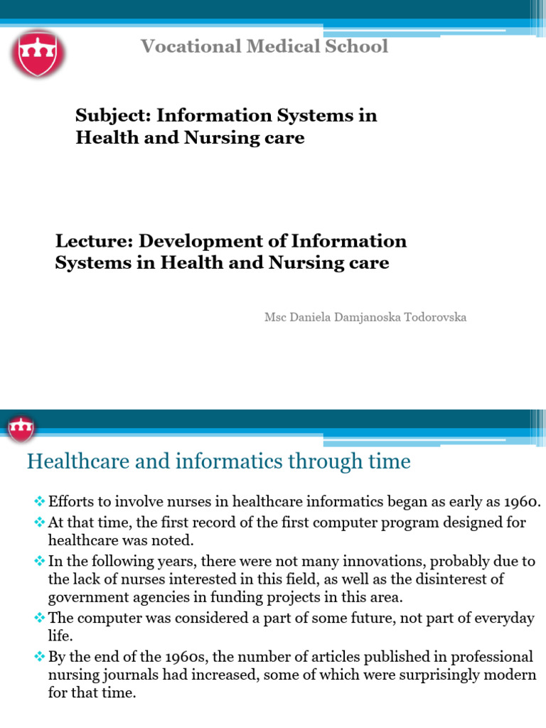 5 Development of Information Systems in Health and Nursing Care | PDF ...