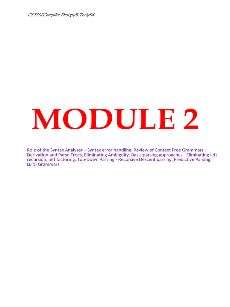 Syntax Analysis in Compiler Design | PDF | Parsing | Formalism (Deductive)