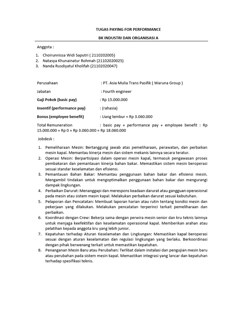 Tugas Paying For Performance | PDF