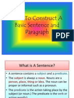 How to Constuct a Basic Sentence and Paragraph-PP